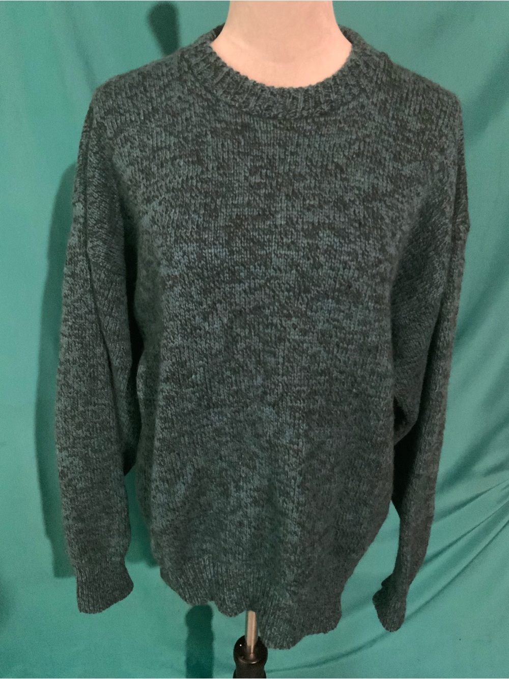 Vintage Northeast Outfitters Deep Forest Green Men's Wool Crewneck Sweater